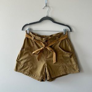 Tan paper bag shorts